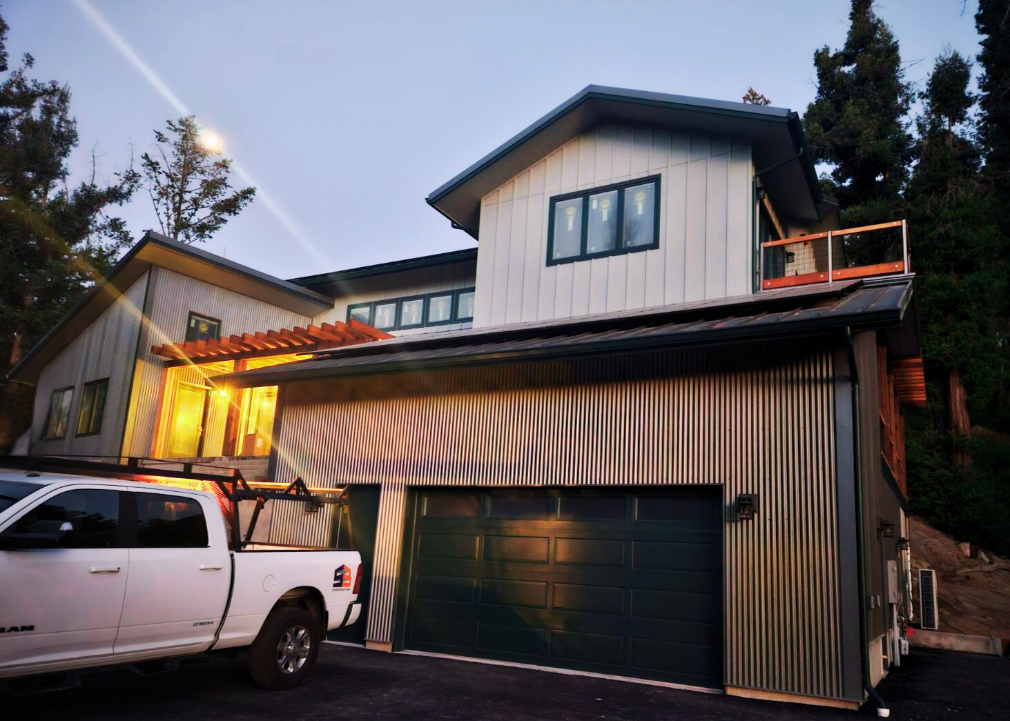A mountain home with fire-resistant siding built by SB Construction.
